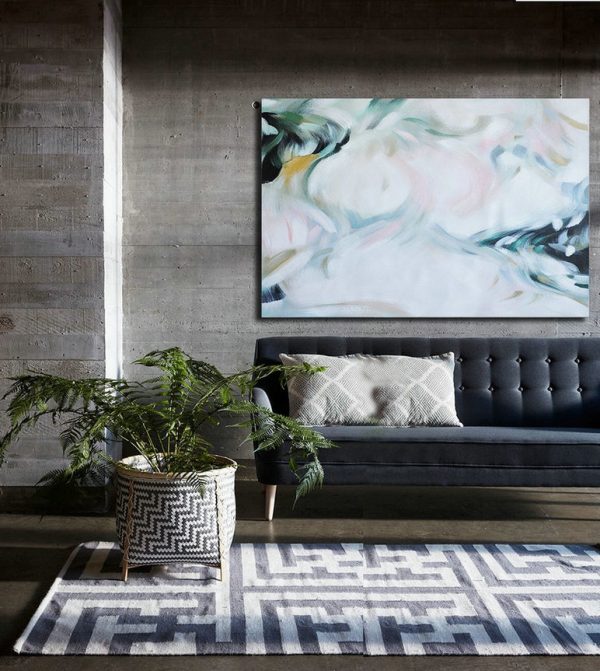 Original Artwork Extra Large Abstract Painting,Oversized Horizontal Abstract Art,Modern Wall Decor,White,Pink,Black,Green.etc - Image 8