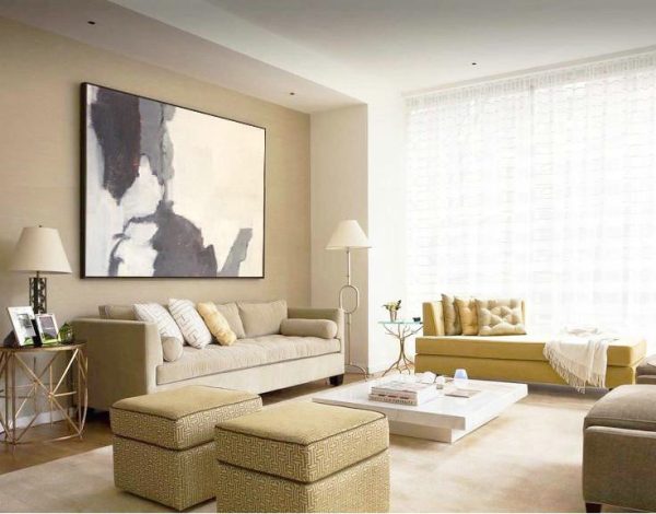 Large Abstract Painting Canvas Art,Oversized Horizontal Contemporary Art,Extra Large Artwork,Light Yellow,Black,Grey,White.etc - Image 2