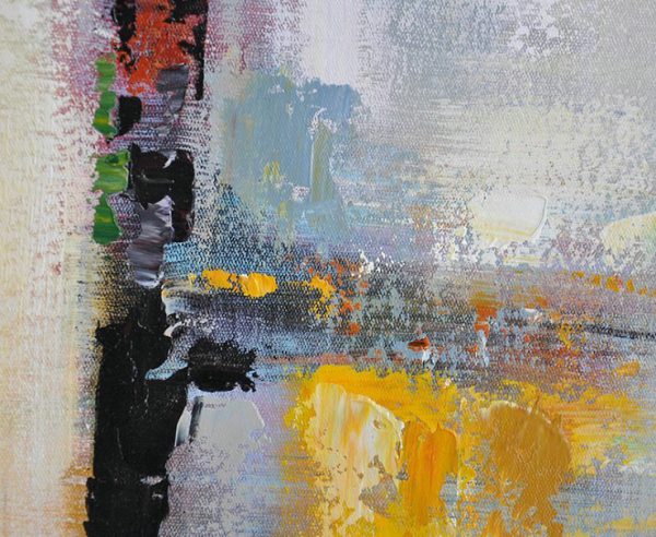 Large Modern Abstract Painting,Oversized Horizontal Contemporary Art,Large Contemporary Art Canvas Painting,White,Yellow,Red,Grey.etc - Image 2