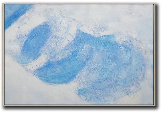 Extra Large Canvas Art,Oversized Horizontal Contemporary Art,Custom Canvas Wall Art,White,Grey,Blue.etc