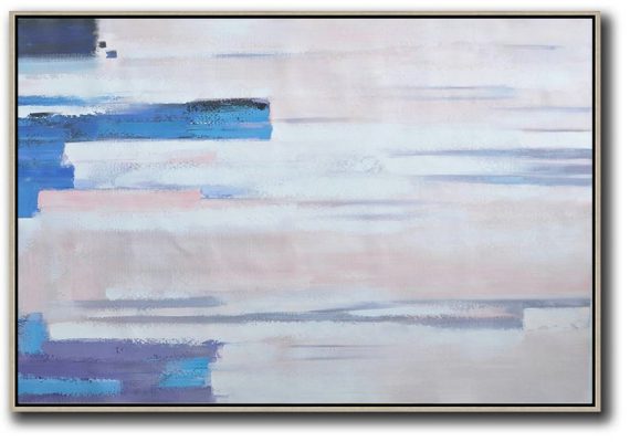 Oversized Wall Decor,Oversized Horizontal Contemporary Art,Art Work,White,Pink,Blue,Purple.etc
