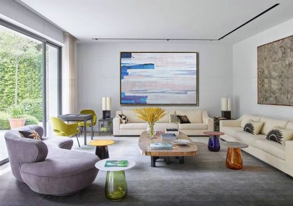 Oversized Wall Decor,Oversized Horizontal Contemporary Art,Art Work,White,Pink,Blue,Purple.etc - Image 3