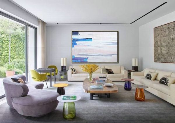 Oversized Wall Decor,Oversized Horizontal Contemporary Art,Art Work,White,Pink,Blue,Purple.etc - Image 5