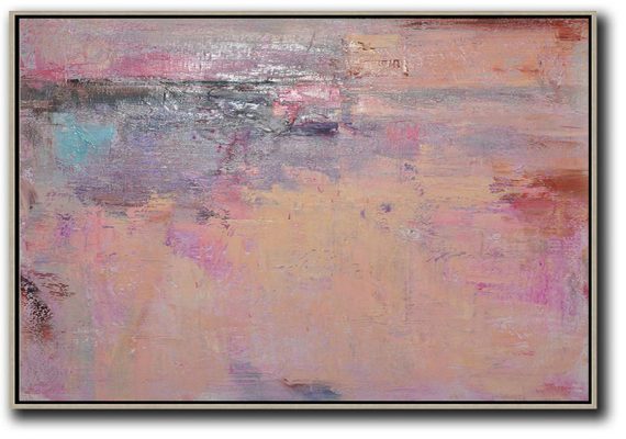 Handmade Large Contemporary Art,Oversized Horizontal Contemporary Art,Large Canvas Art,Modern Art Abstract Painting,Nude,Pink,Purple,Brown.etc