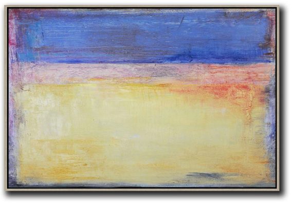 Huge Abstract Painting On Canvas,Oversized Horizontal Contemporary Art,Acrylic Painting Large Wall Art,Blue,Purple,Yellow,Red.etc