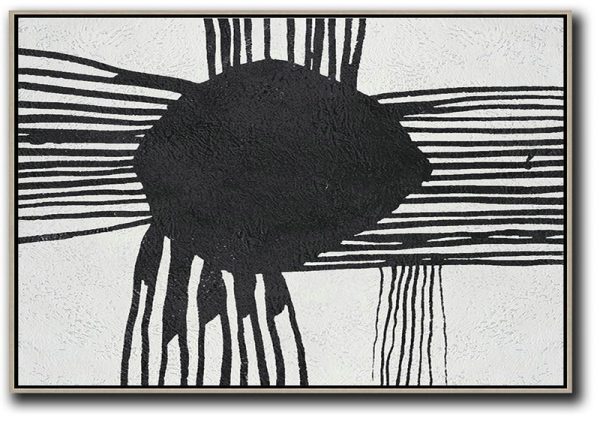 Original Art,Oversized Horizontal Minimal Art On Canvas - Acrylic On Canvas Abstract