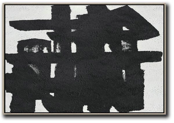 Large Abstract Wall Art,Oversized Horizontal Minimal Art On Canvas - Hand Painted Acrylic Painting