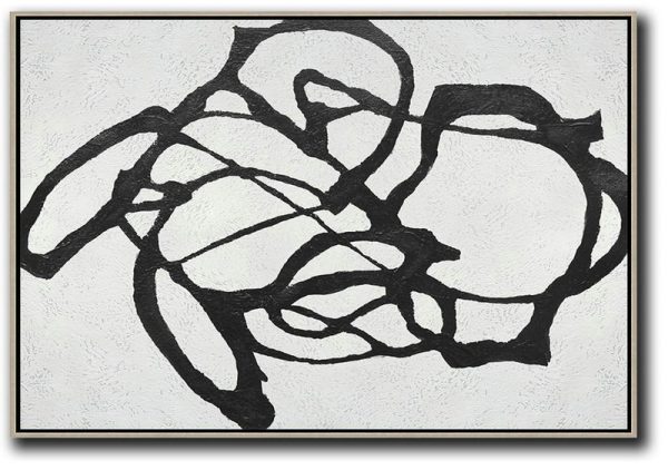 Modern Abstract Wall Art,Oversized Horizontal Minimal Art On Canvas - Extra Large Artwork