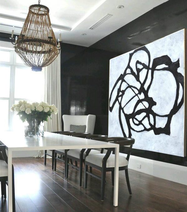 Modern Abstract Wall Art,Oversized Horizontal Minimal Art On Canvas - Extra Large Artwork - Image 2