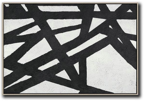Colorful Wall Art,Oversized Horizontal Minimal Art On Canvas - Hand Paint Abstract Painting