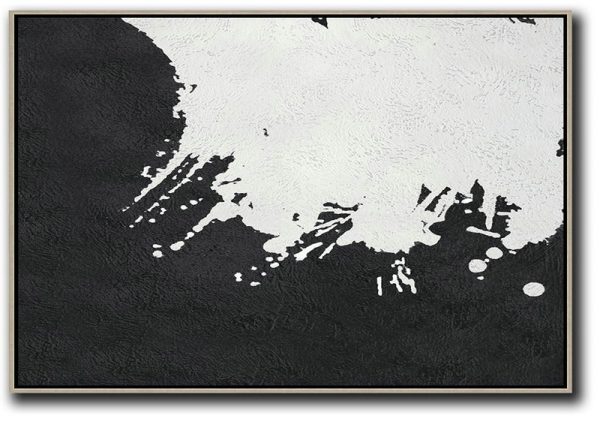 Acrylic Painting Canvas Art,Oversized Horizontal Minimal Art On Canvas - Hand-Painted Canvas Art