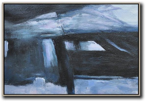 Large Abstract Painting On Canvas,Hand-Painted Oversized Horizontal Minimal Art On Canvas - Oversized Wall Decor