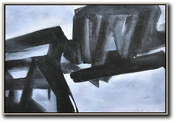 Abstract Art Decor Large Canvas Painting,Oversized Horizontal Minimal Art On Canvas - Big Canvas Painting