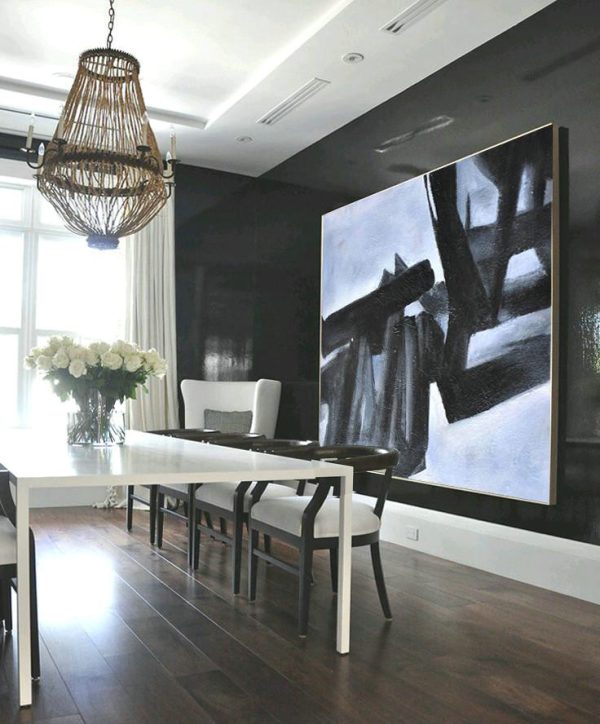Abstract Art Decor Large Canvas Painting,Oversized Horizontal Minimal Art On Canvas - Big Canvas Painting - Image 2