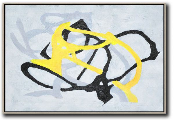 Large Abstract Painting Canvas Art,Hand-Painted Oversized Horizontal Minimal Art On Canvas - Modern Living Room Decor