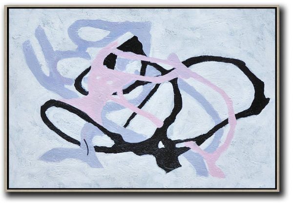 Large Contemporary Art Acrylic Painting,Hand-Painted Oversized Horizontal Minimal Art On Canvas - Big Wall Art For Living Room - Image 2