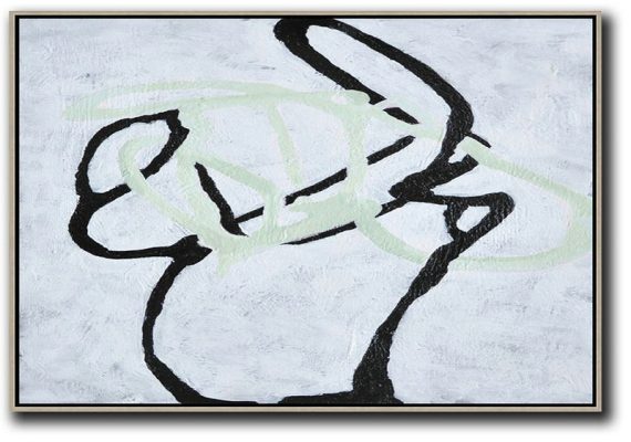 Extra Large Canvas Art,Hand-Painted Oversized Horizontal Minimal Art On Canvas - Lounge Wall Decor