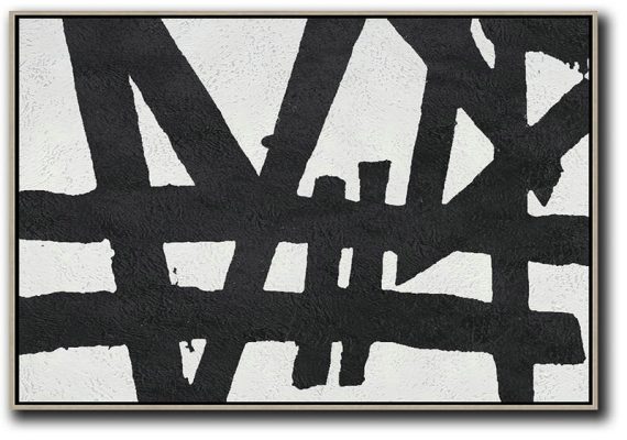 Hand Made Original Art,Oversized Horizontal Minimal Art On Canvas - Large Canvas Wall Art For Sale