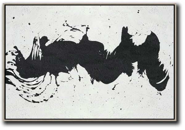 Hand Painted Original Art,Oversized Horizontal Minimal Art On Canvas - Large Oil Canvas Art