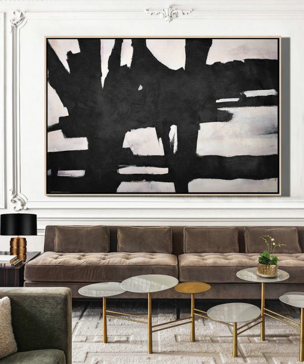 Large Modern Abstract Painting,Hand Painted Oversized Horizontal Minimal Art On Canvas - Contemporary Art Wall Decor - Image 3