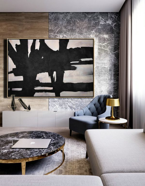 Large Modern Abstract Painting,Hand Painted Oversized Horizontal Minimal Art On Canvas - Contemporary Art Wall Decor - Image 7