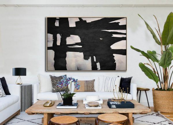 Original Abstract Painting Extra Large Canvas Art,Hand-Painted Oversized Horizontal Minimal Art On Canvas - Original Abstract Art Paintings - Image 2