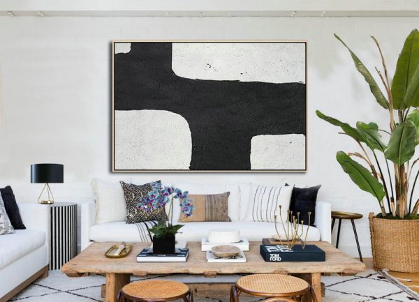 Huge Abstract Canvas Art,Oversized Horizontal Minimal Art On Canvas - Modern Paintings - Image 3