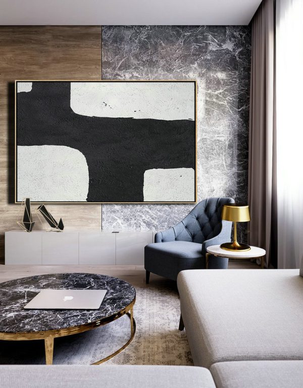 Huge Abstract Canvas Art,Oversized Horizontal Minimal Art On Canvas - Modern Paintings - Image 9