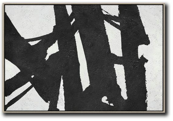 Acrylic Minimailist Painting,Oversized Horizontal Minimal Art On Canvas - Canvas Artwork For Sale