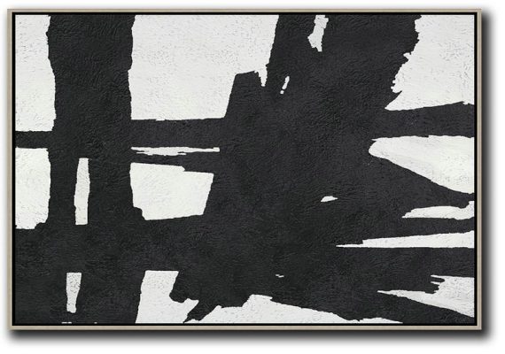 Hand Paint Large Art,Oversized Horizontal Minimal Art On Canvas - Size Extra Large Abstract Art
