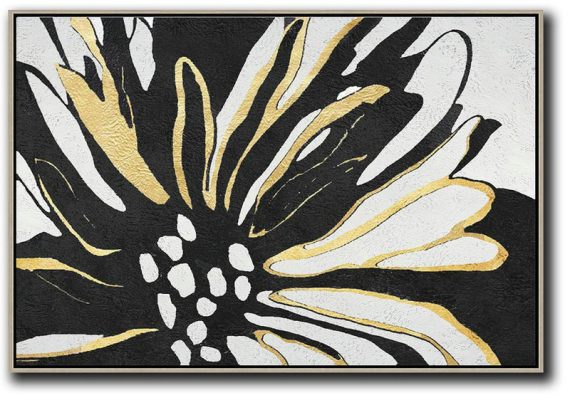 Handmade Extra Large Contemporary Painting,Hand-Painted Oversized Horizontal Minimal Art On Canvas - Multicolor Abstract Painting