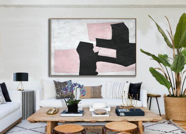 Large Abstract Painting,Hand-Painted Oversized Horizontal Minimal Art On Canvas - Custom Oil Painting - Image 2