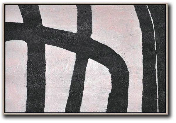 Large Abstract Art,Hand-Painted Oversized Horizontal Minimal Art On Canvas - Contemporary Canvas Paintings