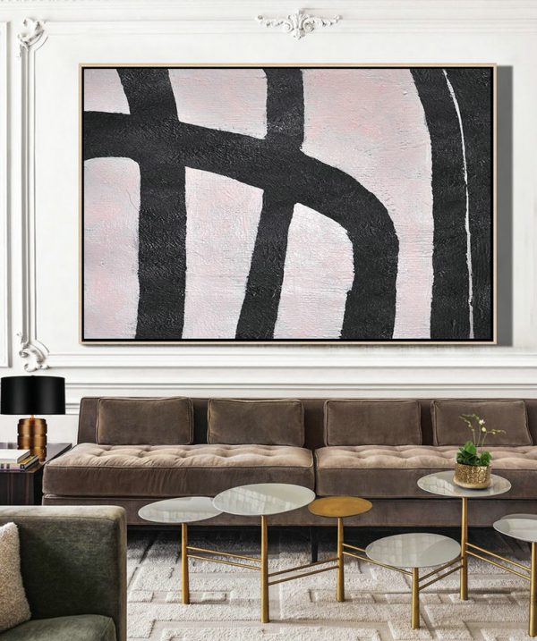 Large Abstract Art,Hand-Painted Oversized Horizontal Minimal Art On Canvas - Contemporary Canvas Paintings - Image 3