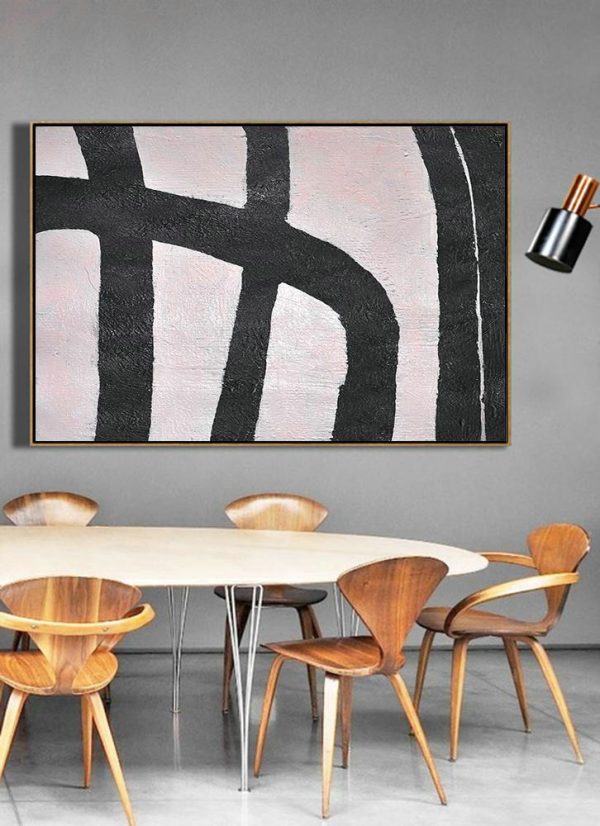 Large Abstract Art,Hand-Painted Oversized Horizontal Minimal Art On Canvas - Contemporary Canvas Paintings - Image 4