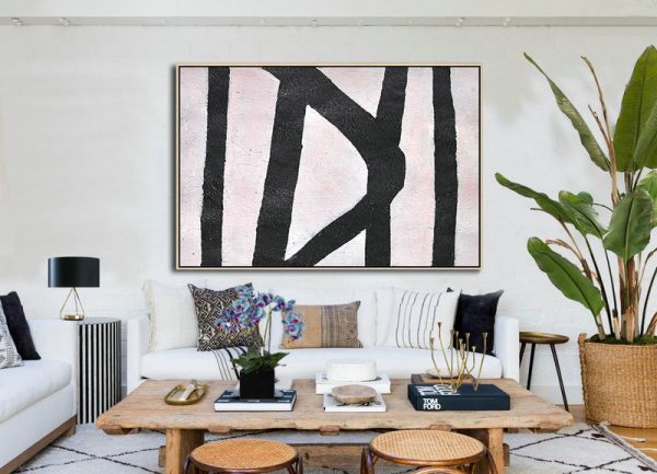 Large Abstract Art Handmade Oil Painting,Hand-Painted Oversized Horizontal Minimal Art On Canvas - Abstract Artwork Online - Image 2