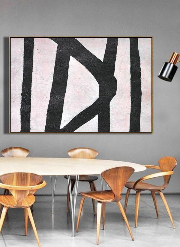Large Abstract Art Handmade Oil Painting,Hand-Painted Oversized Horizontal Minimal Art On Canvas - Abstract Artwork Online - Image 4