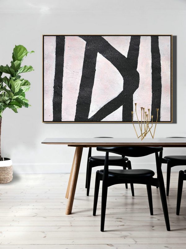 Large Abstract Art Handmade Oil Painting,Hand-Painted Oversized Horizontal Minimal Art On Canvas - Abstract Artwork Online - Image 5