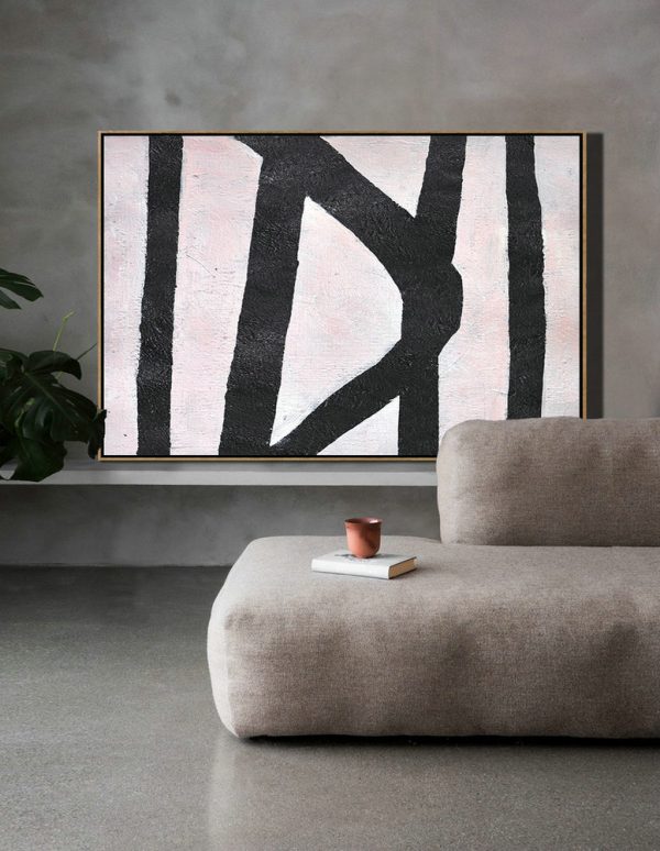 Large Abstract Art Handmade Oil Painting,Hand-Painted Oversized Horizontal Minimal Art On Canvas - Abstract Artwork Online - Image 6