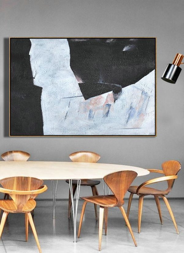 Original Extra Large Wall Art,Hand-Painted Oversized Horizontal Minimal Art On Canvas - Abstract Painting For Home - Image 4
