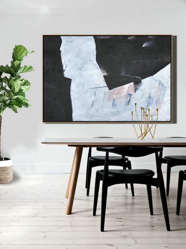 Original Extra Large Wall Art,Hand-Painted Oversized Horizontal Minimal Art On Canvas - Abstract Painting For Home - Image 5