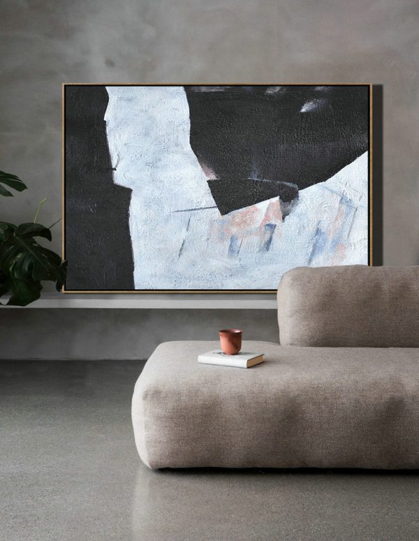Original Extra Large Wall Art,Hand-Painted Oversized Horizontal Minimal Art On Canvas - Abstract Painting For Home - Image 6