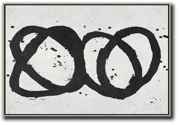 Hand Painted Canvas Art,Oversized Horizontal Minimal Art On Canvas - Canvas Artwork For Living Room
