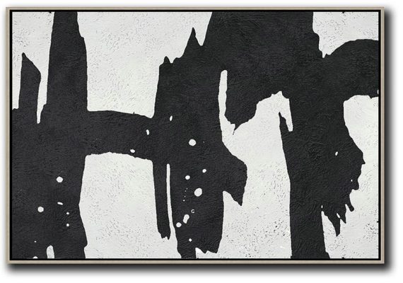 Modern Painting Abstract,Oversized Horizontal Minimal Art On Canvas - Huge Wall Decor
