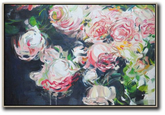 Large Abstract Art Handmade Oil Painting,Panoramic Abstract Landscape Painting,Extra Large Canvas Art,Handmade Acrylic Painting