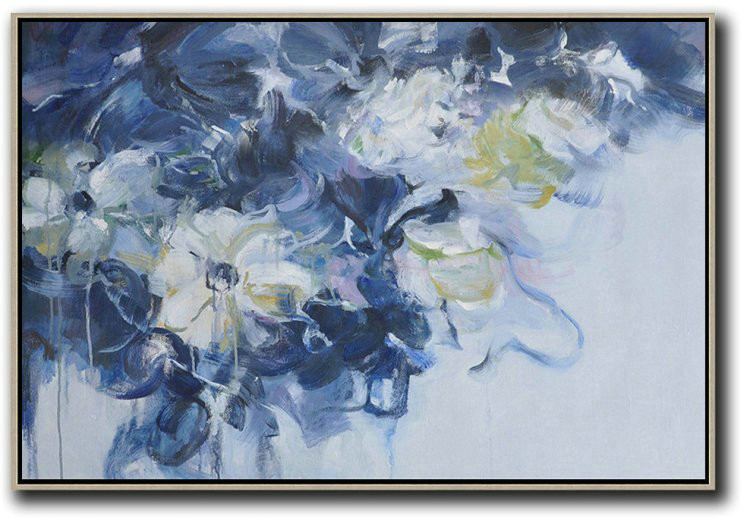 Oversized Canvas Art On Canvas,Panoramic Abstract Landscape Painting,Hand Paint Large Clean Modern Art