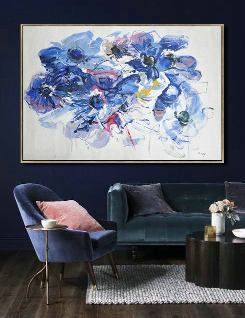 Extra Large Acrylic Painting On Canvas,Horizontal Abstract Landscape Oil Painting On Canvas,Modern Paintings - Image 5