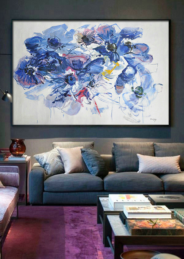 Extra Large Acrylic Painting On Canvas,Horizontal Abstract Landscape Oil Painting On Canvas,Modern Paintings - Image 9