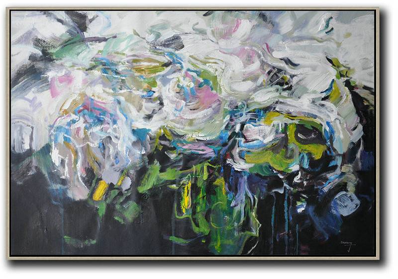 Original Painting Hand Made Large Abstract Art,Horizontal Abstract Landscape Oil Painting On Canvas,Abstract Oil Painting