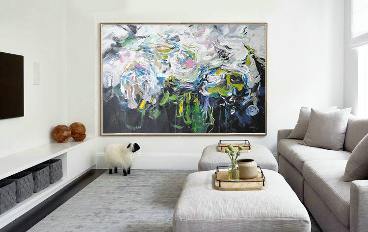 Original Painting Hand Made Large Abstract Art,Horizontal Abstract Landscape Oil Painting On Canvas,Abstract Oil Painting - Image 2